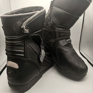 Joe Rocket Meteor Black Leather Dry Tech Waterproof Motorcycle Boots Size 11